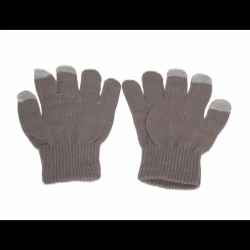Tan Touch Screen Knit Gloves